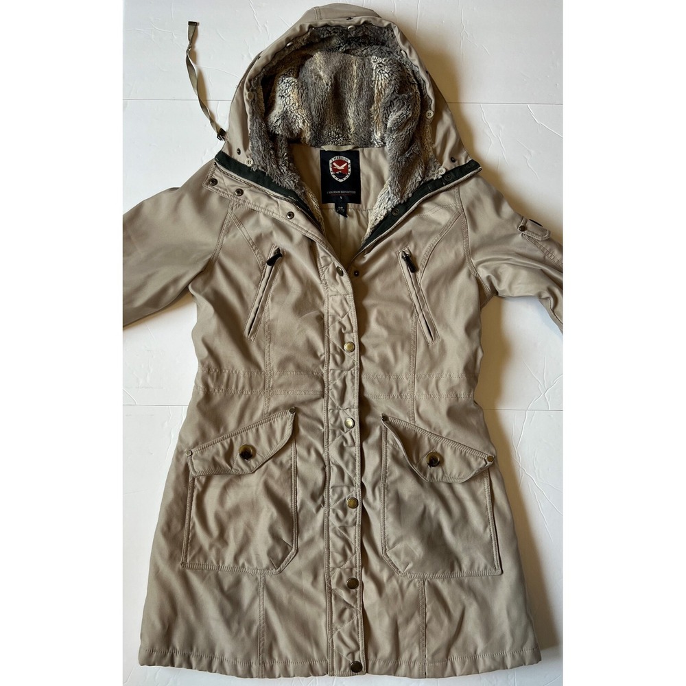 1 MADISON EXPEDITION - Women's Winter Parka Coat Jacket Faux Fur Hood - Small